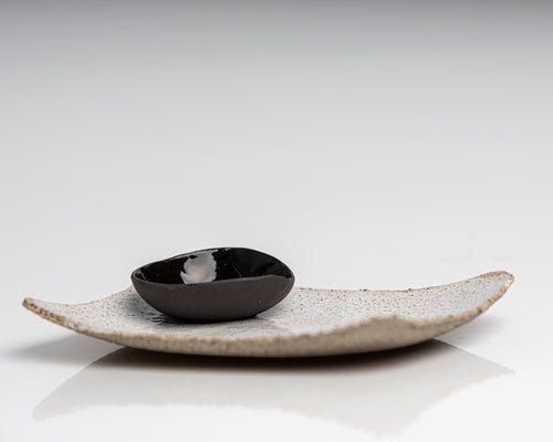    Small handcrafted stoneware bowl for salt, soy sauce or olive oil.