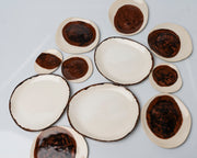 Vajilla de cerámica de platos de papel (juego de cuenco, plato de postre y plato principal)