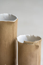 Handmade Corrugated Tall Vase