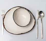 Vajilla de cerámica de platos de papel (juego de cuenco, plato de postre y plato principal)