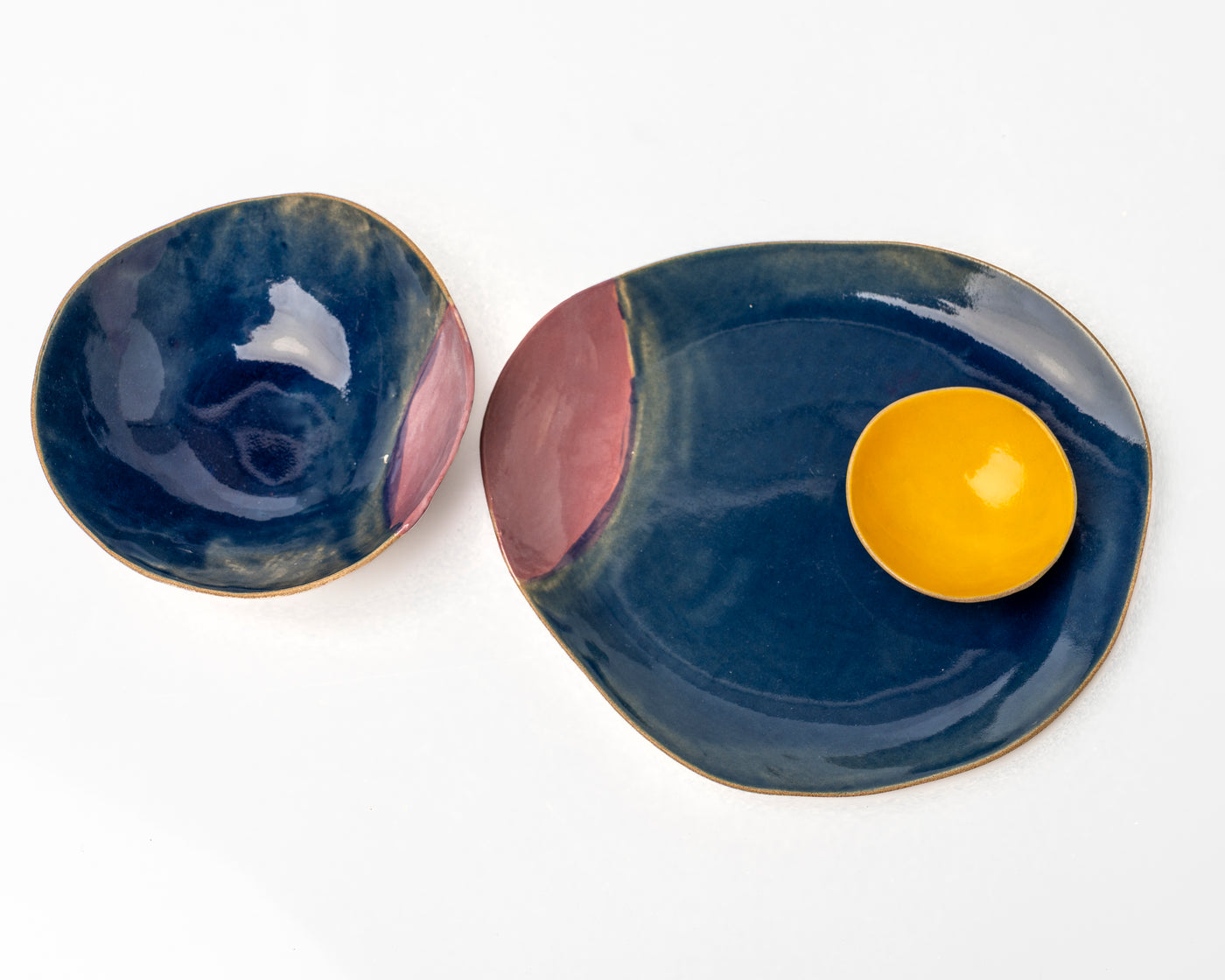 Glaze and colour detail on handmade ceramics